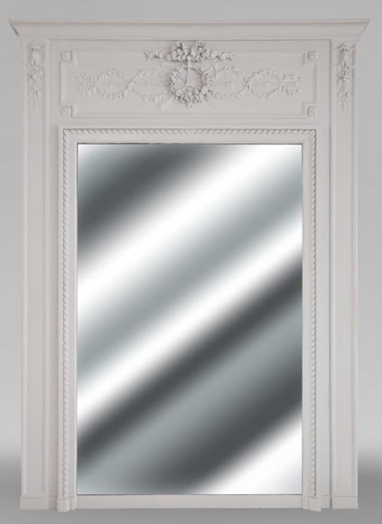 Louis XVI style trumeau topped with a flower crown-0