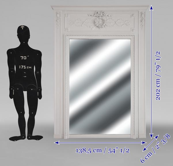 Louis XVI style trumeau topped with a flower crown-5