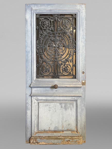 Entrance Door in Oak and Cast Iron, France, 19th Century-0