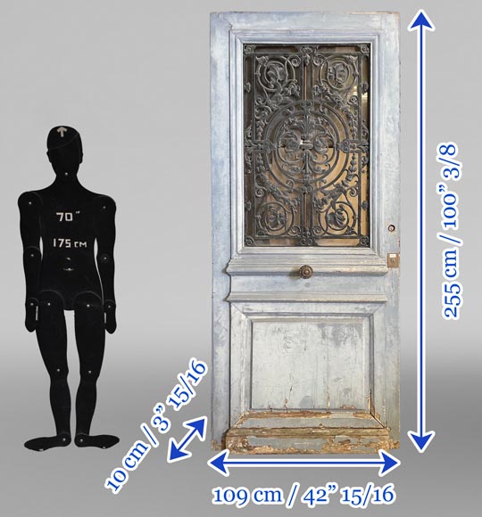 Entrance Door in Oak and Cast Iron, France, 19th Century-7
