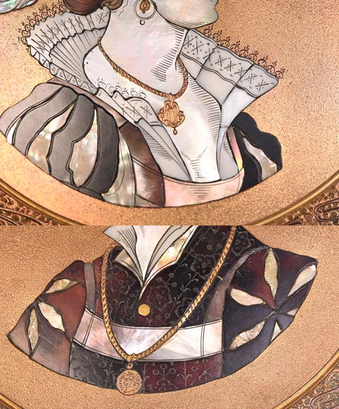 Kayser Sohn, Renaissance Figures – Pair of Decorative Corviniello Chargers, dated 1884-5