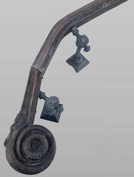 Carved Mahogany Stair Handrail, Napoleon III Period-1