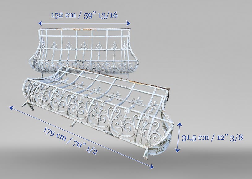 Pair of Cast Iron Balconies, Napoleon III Period-5