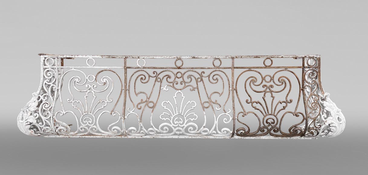 Napoleon III Curved Wrought Iron Balcony Railing-0