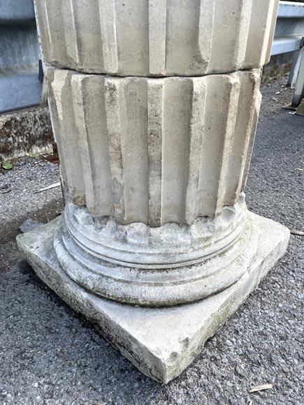 Pair of Fluted Stone Columns – Doric Style, Late 18th Century-7