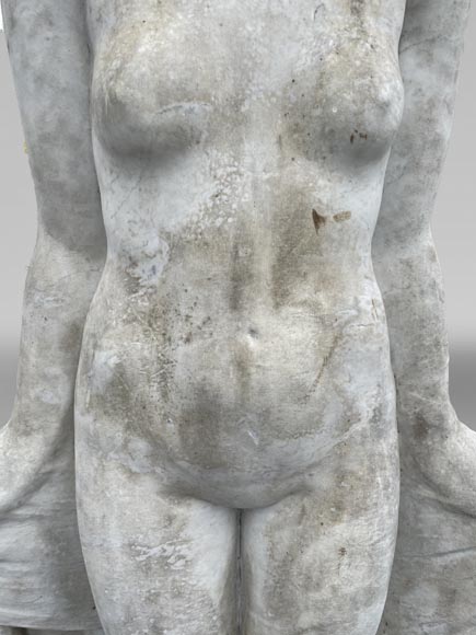 La Sortie du bain – Young woman, monumental Art Deco sculpture in the style of Félix-Pascal Févola-7
