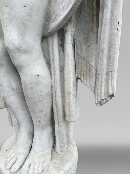 La Sortie du bain – Young woman, monumental Art Deco sculpture in the style of Félix-Pascal Févola-8