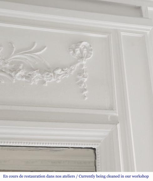  Louis XVI style trumeau decorated with a basket of flowers-2