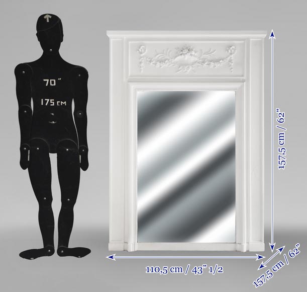  Louis XVI style trumeau decorated with a basket of flowers-5