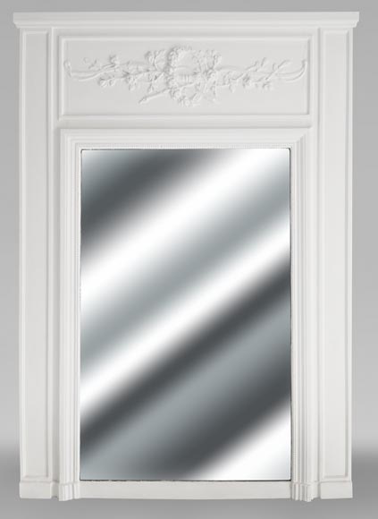  Louis XVI style trumeau decorated with a floral arch-0