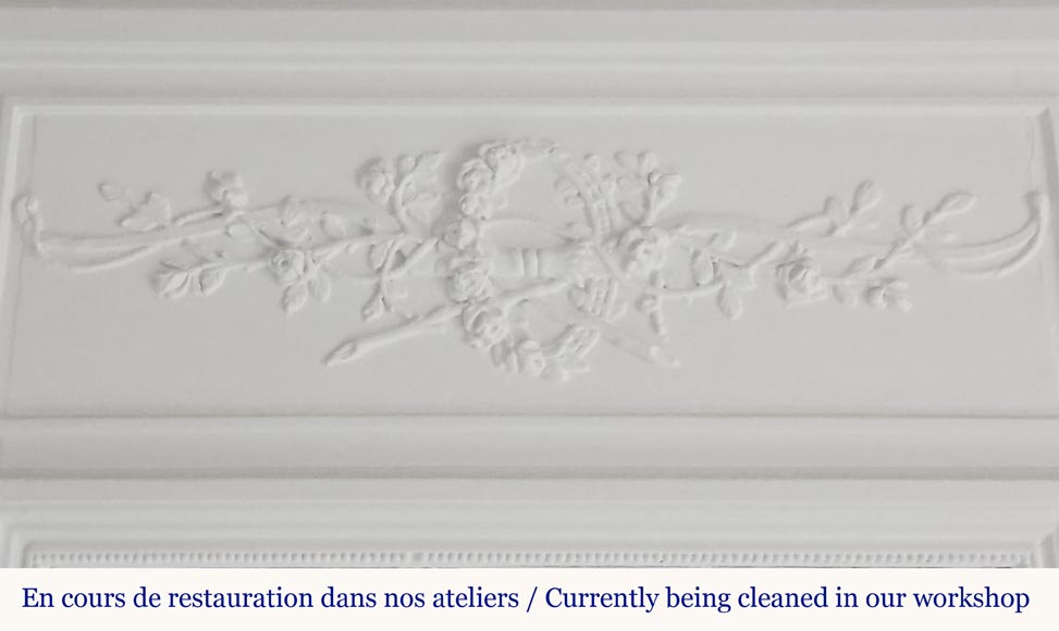  Louis XVI style trumeau decorated with a floral arch-1