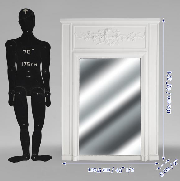  Louis XVI style trumeau decorated with a floral arch-6