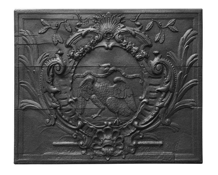 Louis XV period fireback depicting the Eagle of Saint John with the motto “In Principio Erat Verbum” Louis XV period fireback depicting the Eagle of Saint John with the motto “In Principio Erat Verbum”-0