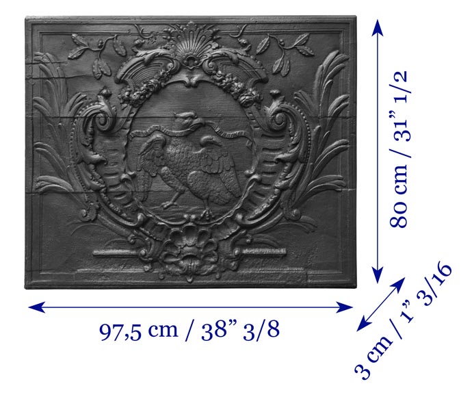 Louis XV period fireback depicting the Eagle of Saint John with the motto “In Principio Erat Verbum” Louis XV period fireback depicting the Eagle of Saint John with the motto “In Principio Erat Verbum”-11
