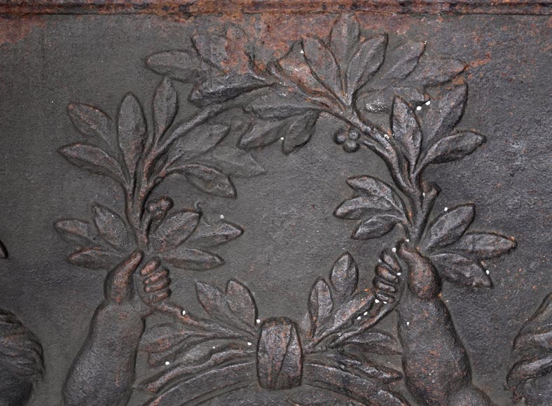 Cast iron fireback depicting Louis XVI-4