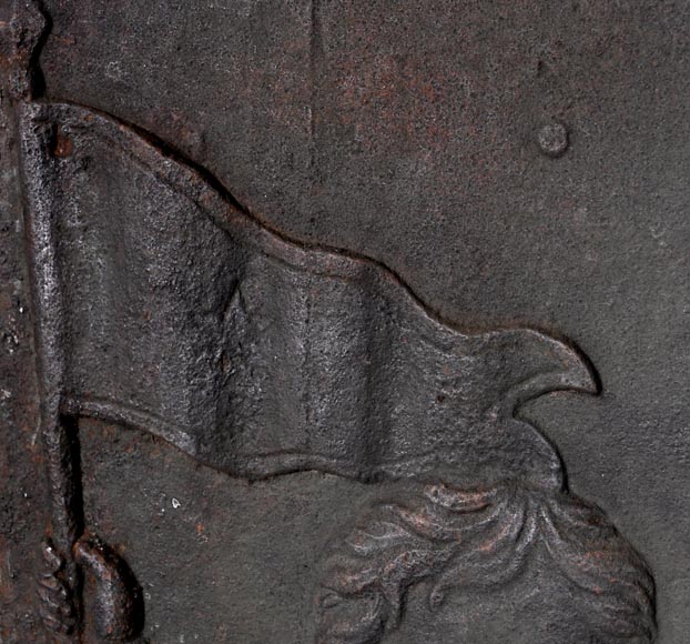 Cast iron fireback depicting Louis XVI-8