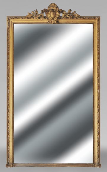 Louis XVI style gilded trumeau, decorated with a coat of arms-0