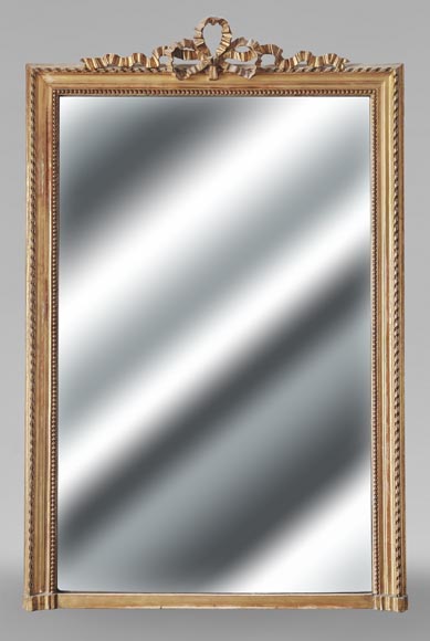 Louis XVI style gilded trumeau topped with a knotted ribbon-0