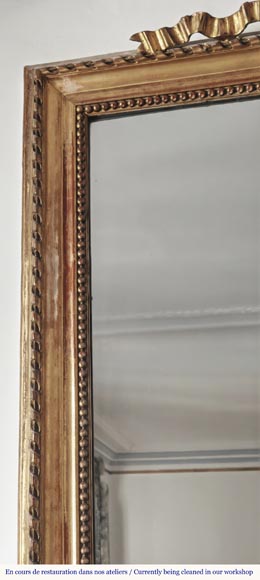 Louis XVI style gilded trumeau topped with a knotted ribbon-2