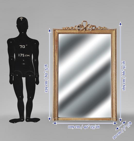 Louis XVI style gilded trumeau topped with a knotted ribbon-6