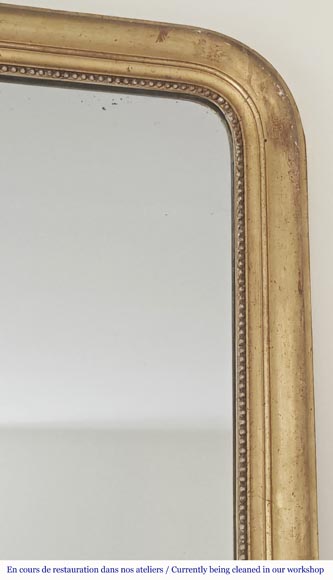 Louis XVI style gilded trumeau decorated with pearls-2