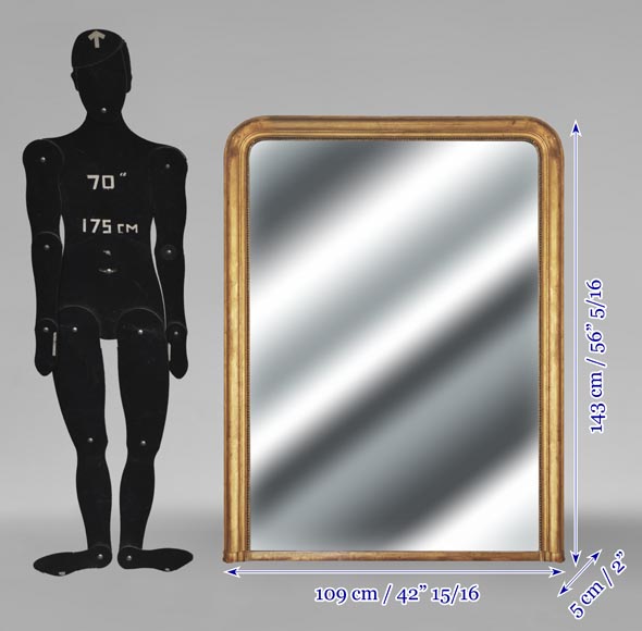 Louis XVI style gilded trumeau decorated with pearls-5