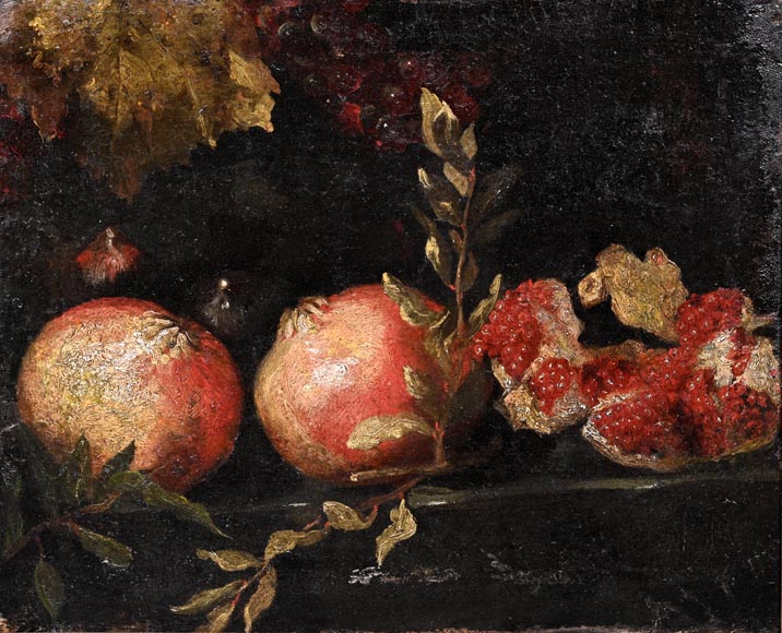 Still life with pomegranates and grapes, Italian school, 17th century-1