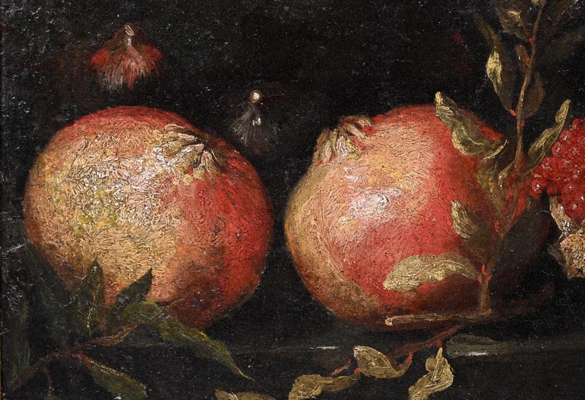 Still life with pomegranates and grapes, Italian school, 17th century-2