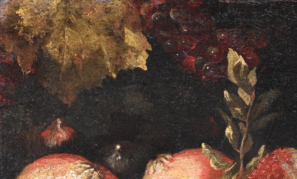 Still life with pomegranates and grapes, Italian school, 17th century-4