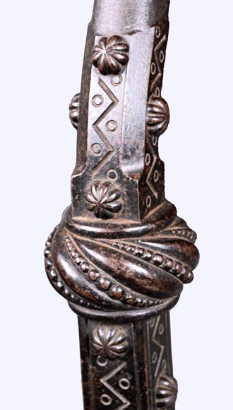 E. LARCHEVÊQUE, pair of wrought iron fire dogs with dragon heads-3