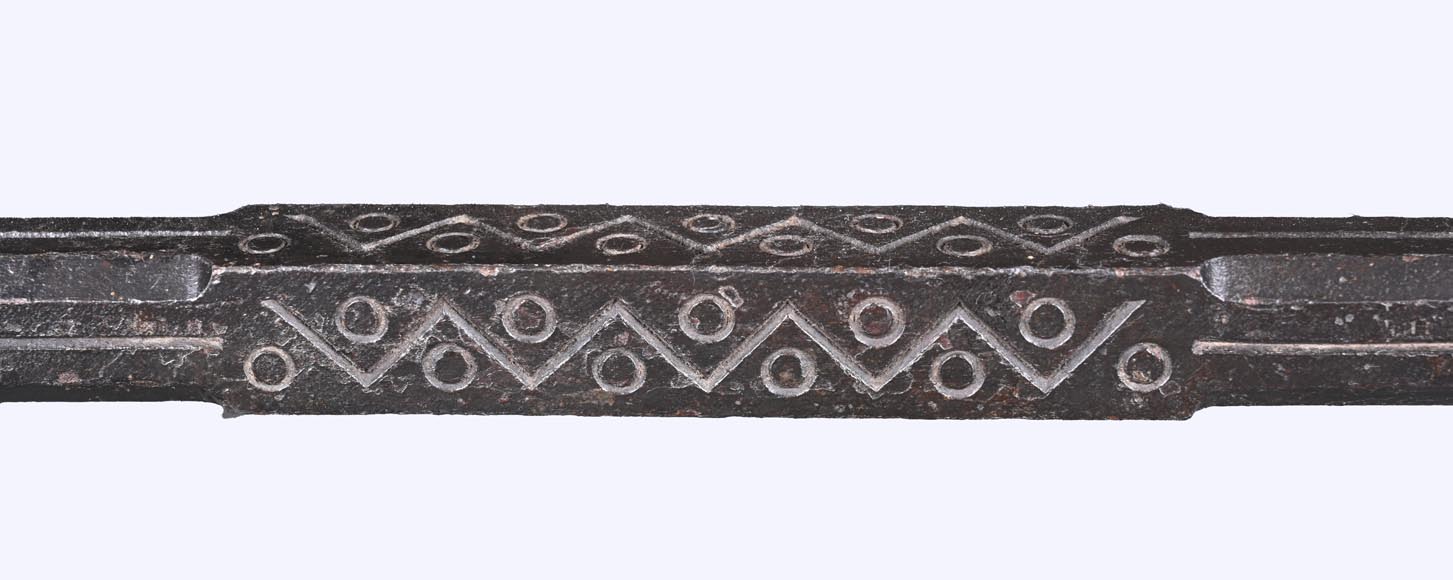 E. LARCHEVÊQUE, pair of wrought iron fire dogs with dragon heads-8