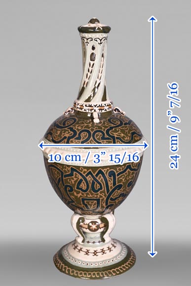 JOUNEAU Prosper – Large Hispano-Moorish Pierced Vase, Parthenay, 1889-5