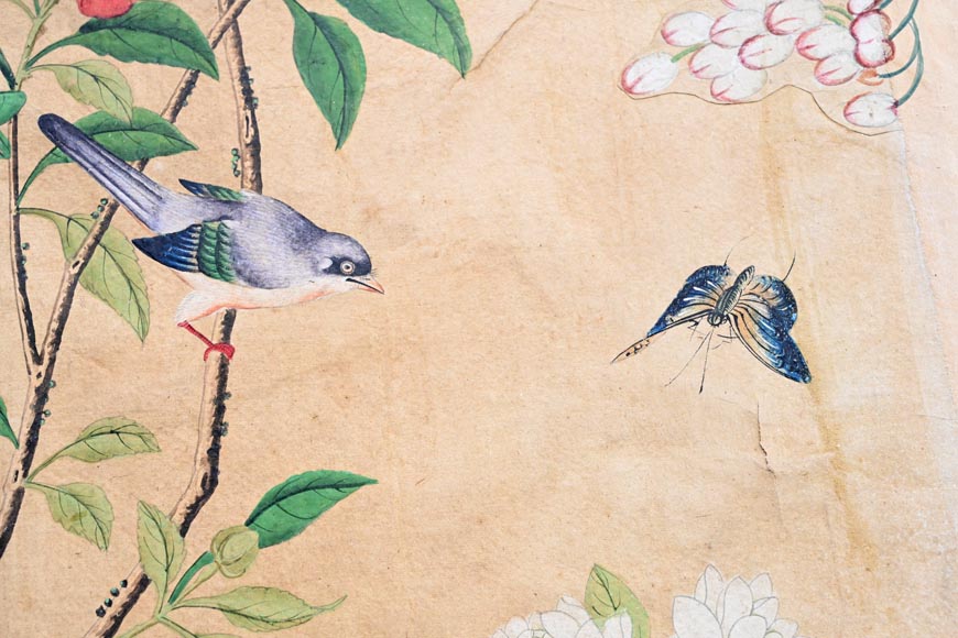 Five wallpaper panels, China, 18th century-12