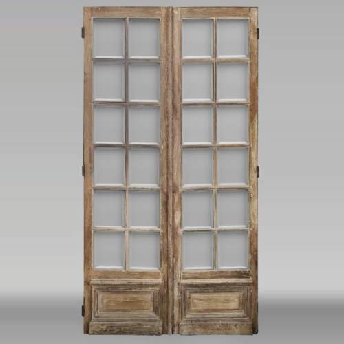 Double door with small beveled panes