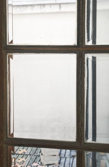 Double door with small beveled panes-1