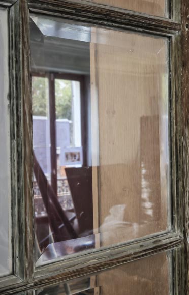 Double door with small beveled panes-3