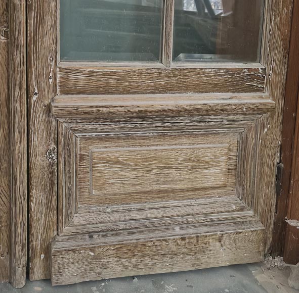 Double door with small beveled panes-4