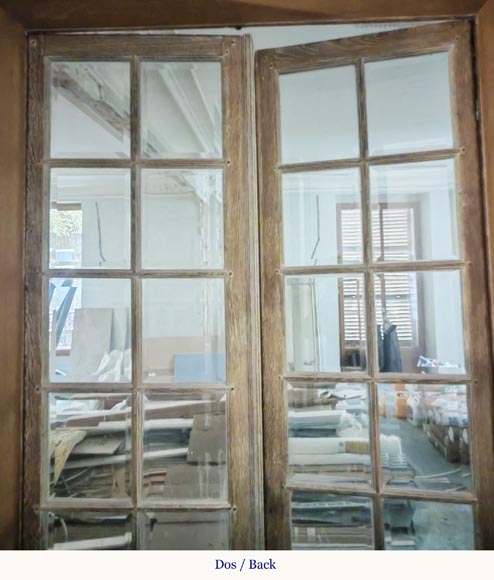 Double door with small beveled panes-6