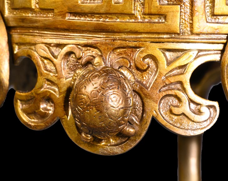 Ferdinand BARBEDIENNE – Japonist cachepot in gilt bronze and cloisonné enamel-11