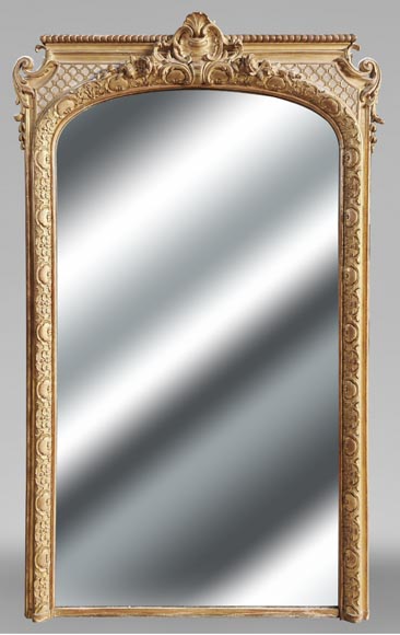  Gilded Regency-style trumeau, richly decorated-0