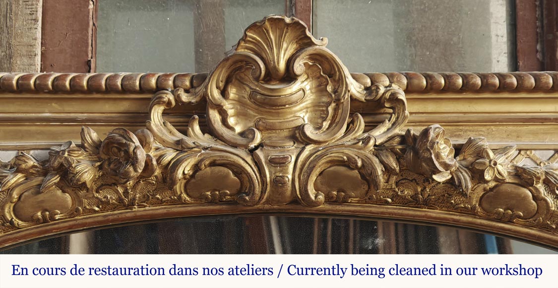  Gilded Regency-style trumeau, richly decorated-1