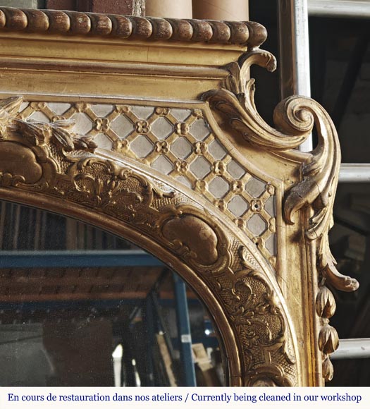  Gilded Regency-style trumeau, richly decorated-3