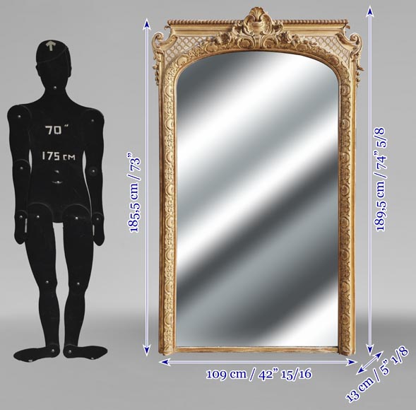  Gilded Regency-style trumeau, richly decorated-7