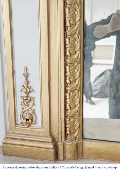 Louis XVI style trumeau enhanced with gold paint-4