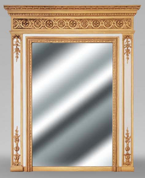 Louis XVI style trumeau enhanced with gold paint-0