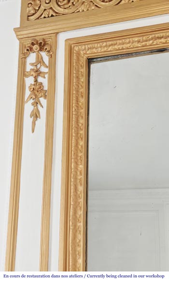 Louis XVI style trumeau enhanced with gold paint-2