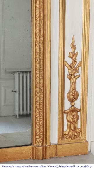 Louis XVI style trumeau enhanced with gold paint-5