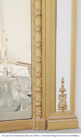 Louis XVI style trumeau enhanced with gold paint-4