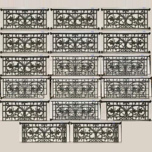 Set of Art Nouveau Wrought Iron Window Railings
