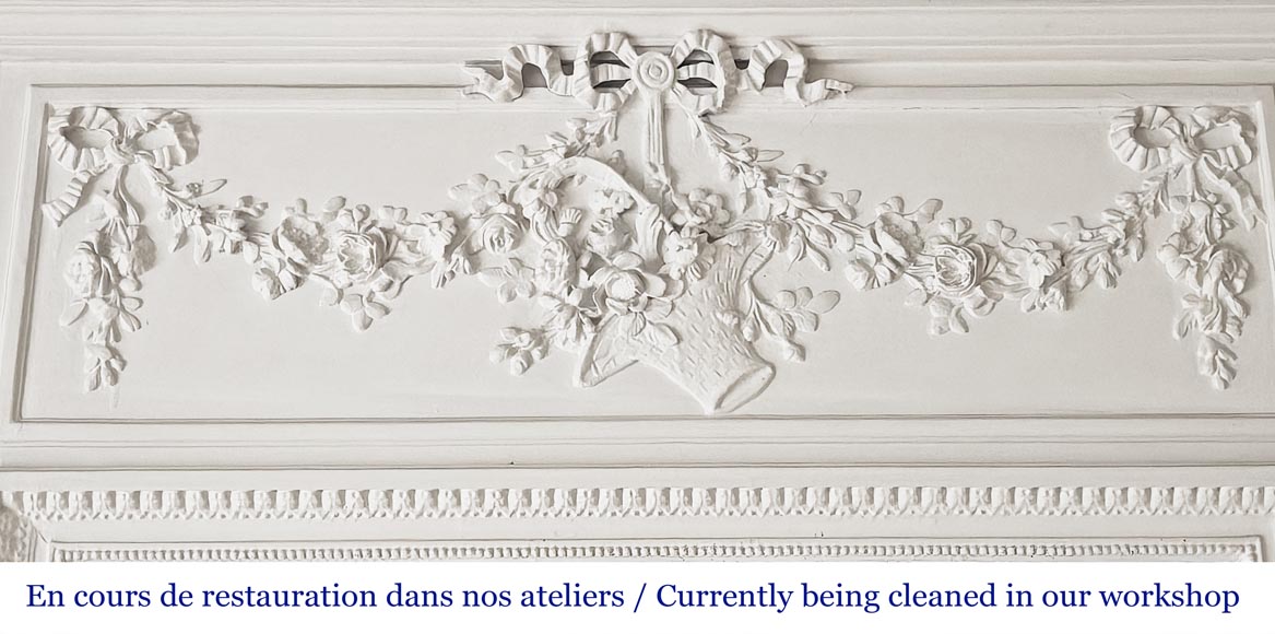 Louis XVI style trumeau decorated with floral garlands-1